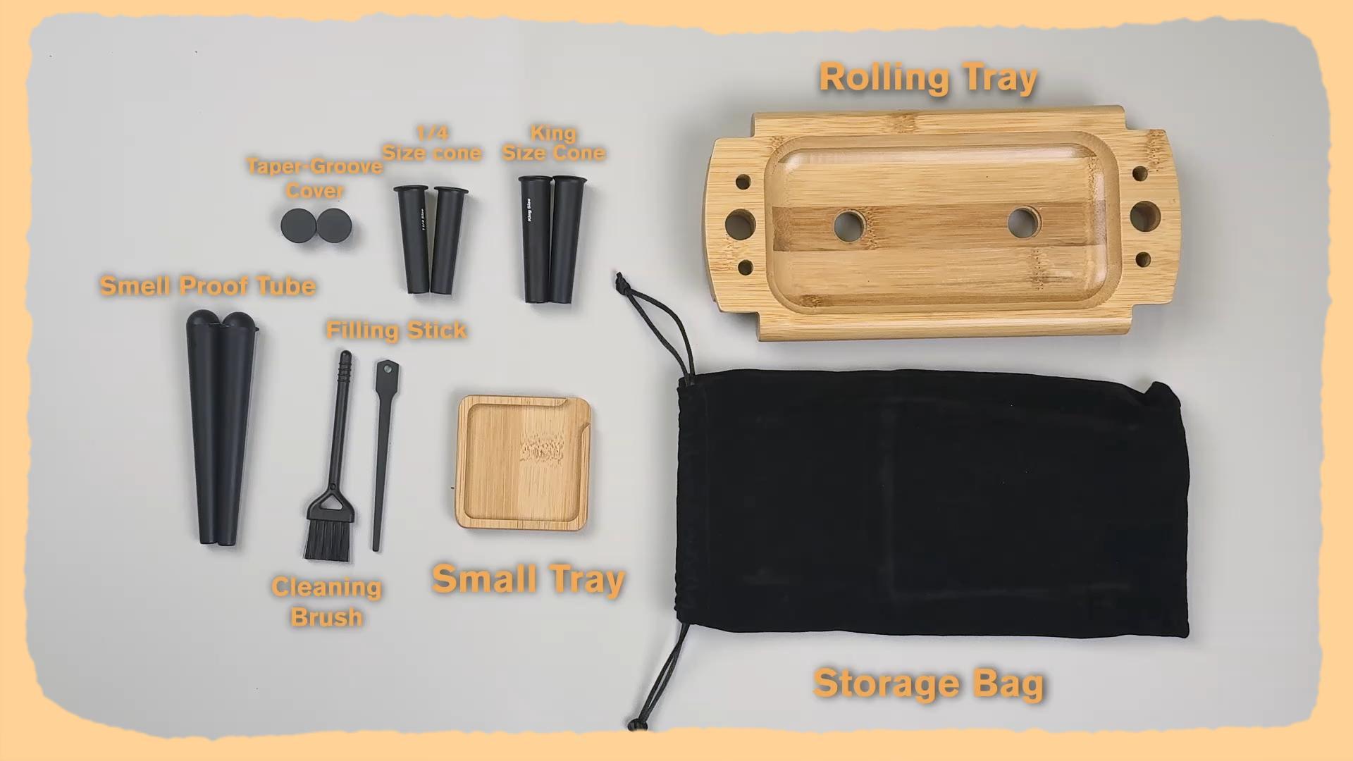 Amazon.com: SafeDelux Foldable Wooden Rolling Tray Set with Cones